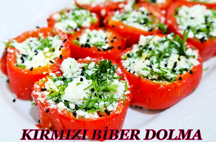 PEYNİRLİ KIRMIZI BİBER DOLMASI